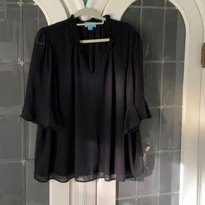 Short sleeve, crepe blouse